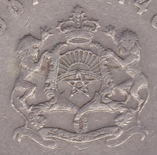 morocco coat arms coin mark