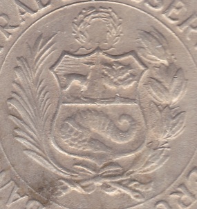 peru coat arms mark coin