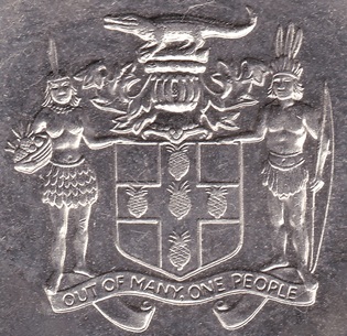 jamaica coat arms coin mark