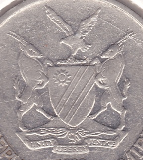 namibia coat arms coin mark