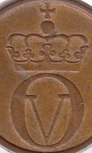 norway norge monogram king olav o v mark coin