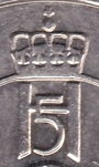 norway norge monogram king harald h 5 coin mark