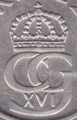 mark coin monogram sweden Monogram Carl XVI Gustaf  king