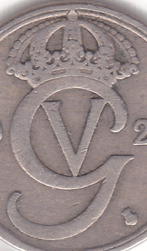 mark coin monogram sweden sverige gustaf king