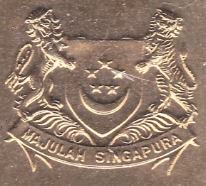 singapore singapura coat arms coin mark