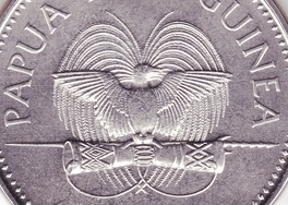 mark coin coat arms emblem papua new guinea