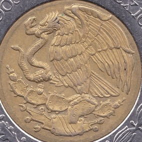 mexico coat arms mark coin