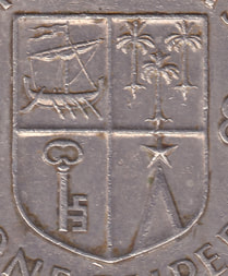 mauritius coat arms mark coin